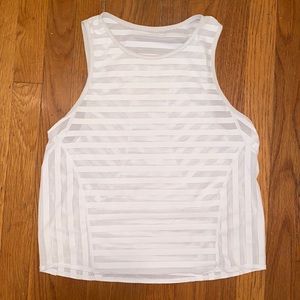 Lululemon White Striped Tank